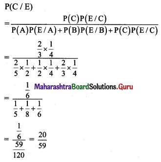 Maharashtra Board 11th Maths Solutions Chapter 9 Probability Ex 9.4 Q10