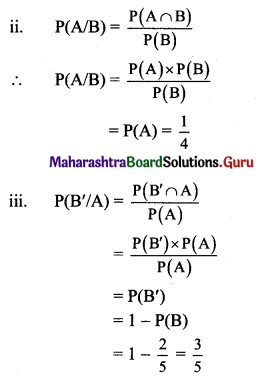 Maharashtra Board 11th Maths Solutions Chapter 9 Probability Miscellaneous Exercise 9 II Q12