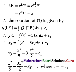 Maharashtra Board 12th Maths Solutions Chapter 6 Differential Equations Ex 6.5 Q1 (i)
