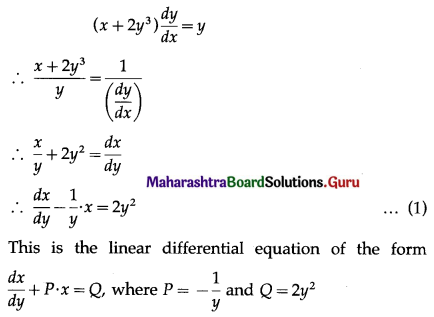 Maharashtra Board 12th Maths Solutions Chapter 6 Differential Equations Ex 6.5 Q1 (iii)