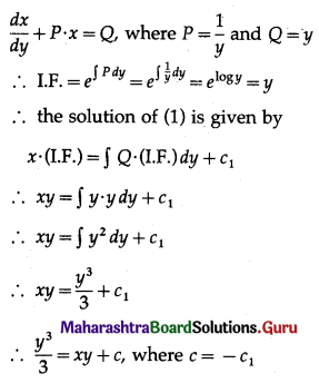 Maharashtra Board 12th Maths Solutions Chapter 6 Differential Equations Ex 6.5 Q1 (ix)