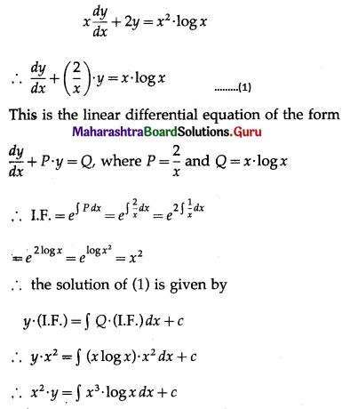 Maharashtra Board 12th Maths Solutions Chapter 6 Differential Equations Ex 6.5 Q1 (v)