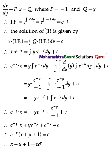 Maharashtra Board 12th Maths Solutions Chapter 6 Differential Equations Ex 6.5 Q1 (vi)