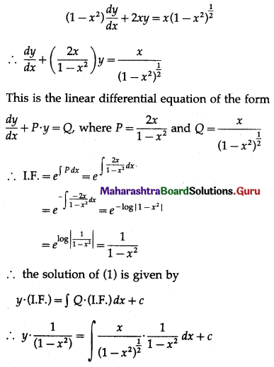 Maharashtra Board 12th Maths Solutions Chapter 6 Differential Equations Ex 6.5 Q1 (x)