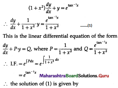 Maharashtra Board 12th Maths Solutions Chapter 6 Differential Equations Ex 6.5 Q1 (xi)