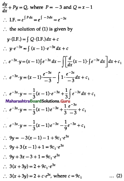 Maharashtra Board 12th Maths Solutions Chapter 6 Differential Equations Ex 6.5 Q2