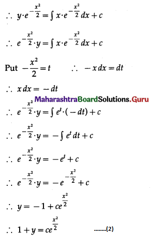 Maharashtra Board 12th Maths Solutions Chapter 6 Differential Equations Ex 6.5 Q5
