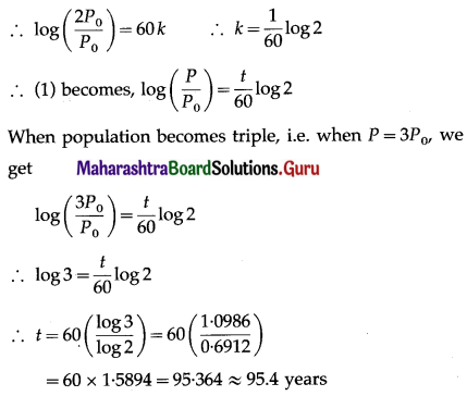 Maharashtra Board 12th Maths Solutions Chapter 6 Differential Equations Ex 6.6 Q2