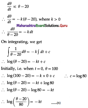 Maharashtra Board 12th Maths Solutions Chapter 6 Differential Equations Ex 6.6 Q8