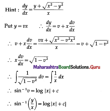Maharashtra Board 12th Maths Solutions Chapter 6 Differential Equations Miscellaneous Exercise 6 I Q8