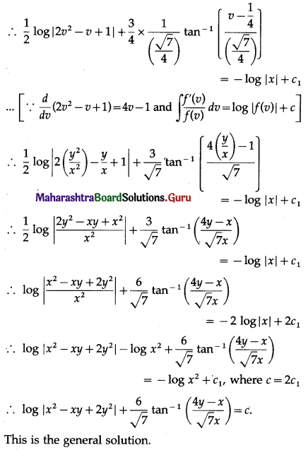 Maharashtra Board 12th Maths Solutions Chapter 6 Differential Equations Miscellaneous Exercise 6 II Q5 (iii).2