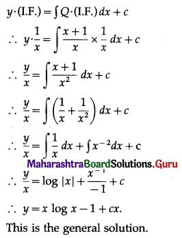 Maharashtra Board 12th Maths Solutions Chapter 6 Differential Equations Miscellaneous Exercise 6 II Q5 (iv).1