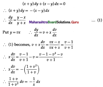 Maharashtra Board 12th Maths Solutions Chapter 6 Differential Equations Miscellaneous Exercise 6 II Q6 (iv)
