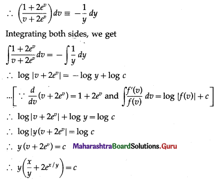 Maharashtra Board 12th Maths Solutions Chapter 6 Differential Equations Miscellaneous Exercise 6 II Q6 (v).1