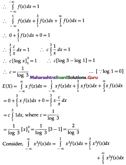 Maharashtra Board 12th Maths Solutions Chapter 7 Probability Distributions Ex 7.2 Q10