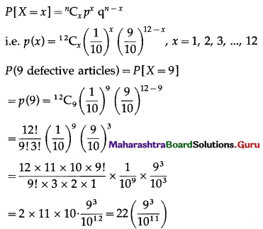 Maharashtra Board 12th Maths Solutions Chapter 8 Binomial Distribution Ex 8.1 Q11
