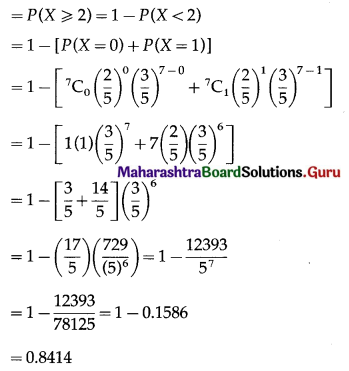Maharashtra Board 12th Maths Solutions Chapter 8 Binomial Distribution Miscellaneous Exercise 8 II Q15.2