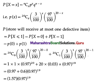 Maharashtra Board 12th Maths Solutions Chapter 8 Binomial Distribution Miscellaneous Exercise 8 II Q8