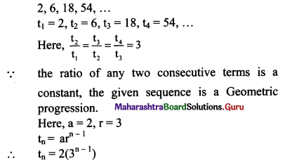 Maharashtra Board 11th Maths Solutions Chapter 2 Sequences and Series Ex 2.1 Q1 (i)
