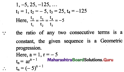 Maharashtra Board 11th Maths Solutions Chapter 2 Sequences and Series Ex 2.1 Q1 (ii)