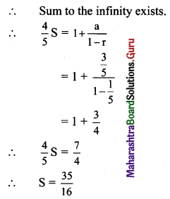 Maharashtra Board 11th Maths Solutions Chapter 2 Sequences and Series Miscellaneous Exercise 2 II Q33.1