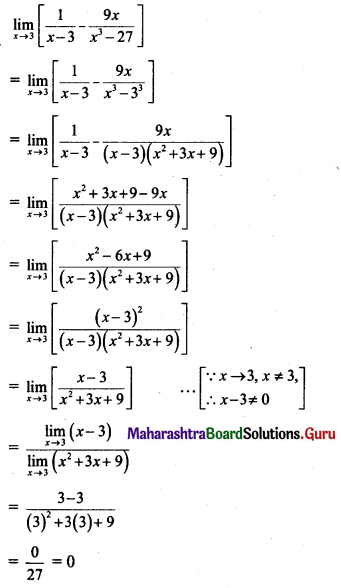 Maharashtra Board 11th Maths Solutions Chapter 7 Limits Ex 7.2 II Q2