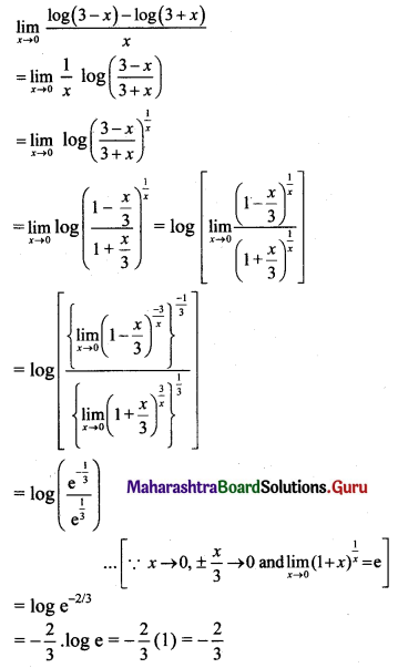 Maharashtra Board 11th Maths Solutions Chapter 7 Limits Ex 7.6 II Q4