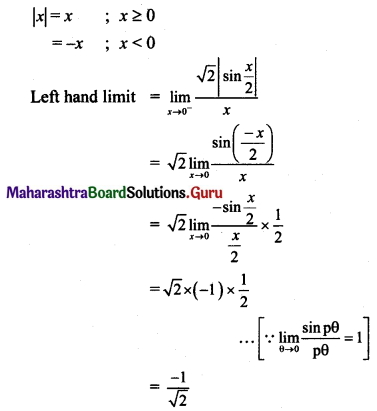 Maharashtra Board 11th Maths Solutions Chapter 7 Limits Miscellaneous Exercise 7 II Q21.1