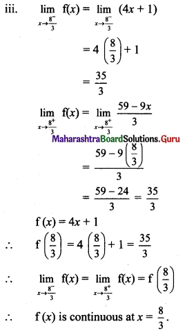Maharashtra Board 11th Maths Solutions Chapter 8 Continuity Ex 8.1 Q5 (iii)