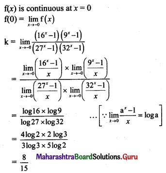 Maharashtra Board 11th Maths Solutions Chapter 8 Continuity Miscellaneous Exercise 8 I Q6