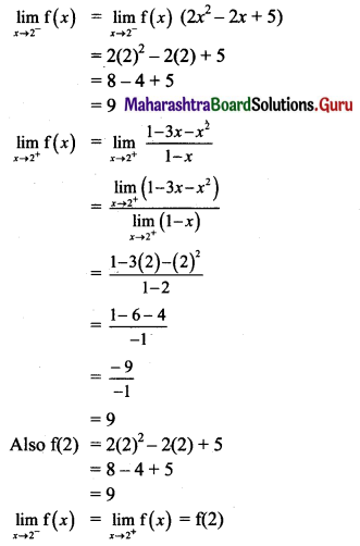 Maharashtra Board 11th Maths Solutions Chapter 8 Continuity Miscellaneous Exercise 8 II Q2 (iv)