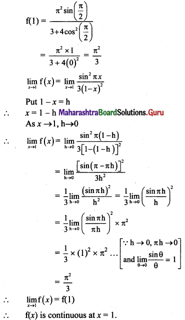 Maharashtra Board 11th Maths Solutions Chapter 8 Continuity Miscellaneous Exercise 8 II Q4