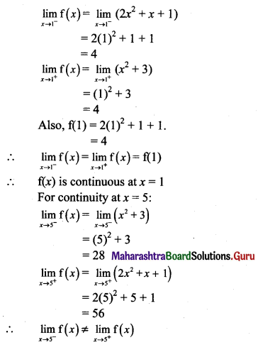 Maharashtra Board 11th Maths Solutions Chapter 8 Continuity Miscellaneous Exercise 8 II Q7