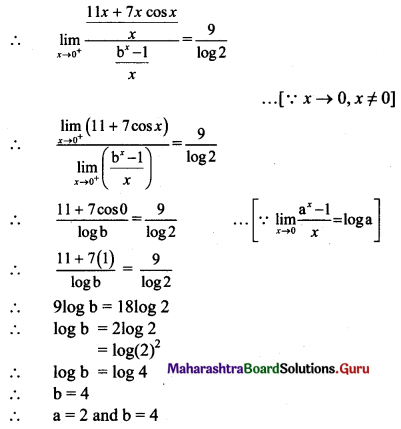 Maharashtra Board 11th Maths Solutions Chapter 8 Continuity Miscellaneous Exercise 8 VI Q1.1