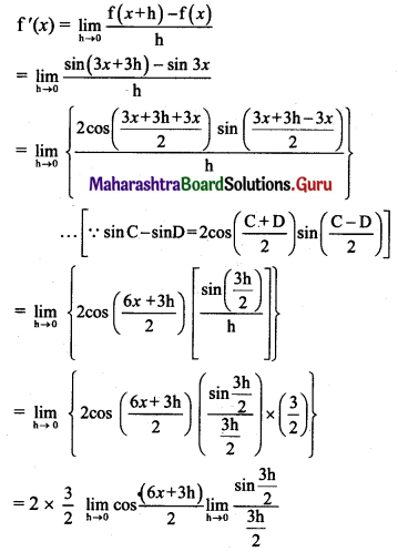 Maharashtra Board 11th Maths Solutions Chapter 9 Differentiation Ex 9.1 Q1 (ii)