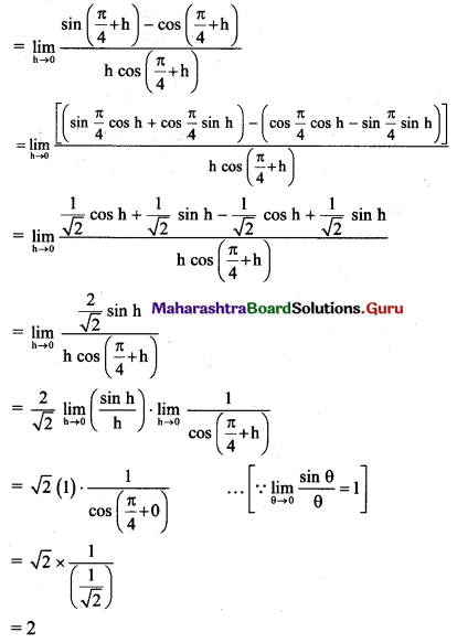 Maharashtra Board 11th Maths Solutions Chapter 9 Differentiation Ex 9.1 Q2 (ii).1