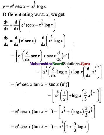 Maharashtra Board 11th Maths Solutions Chapter 9 Differentiation Ex 9.2 III Q2