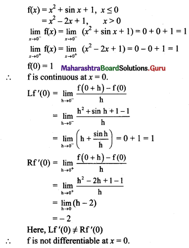 Maharashtra Board 11th Maths Solutions Chapter 9 Differentiation Miscellaneous Exercise 9 I Q7