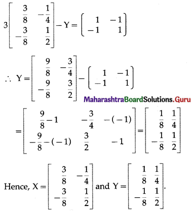 Maharashtra Board 12th Commerce Maths Solutions Chapter 2 Matrices Ex 2.2 Q11.1