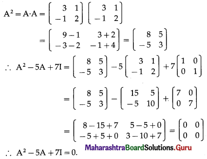 Maharashtra Board 12th Commerce Maths Solutions Chapter 2 Matrices Ex 2.3 Q10