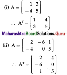 Maharashtra Board 12th Commerce Maths Solutions Chapter 2 Matrices Ex 2.4 Q1