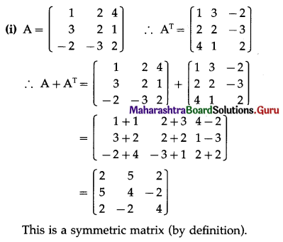 Maharashtra Board 12th Commerce Maths Solutions Chapter 2 Matrices Ex 2.4 Q10