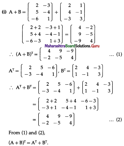 Maharashtra Board 12th Commerce Maths Solutions Chapter 2 Matrices Ex 2.4 Q5