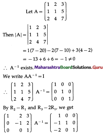 Maharashtra Board 12th Commerce Maths Solutions Chapter 2 Matrices Ex 2.5 Q8