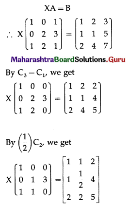 Maharashtra Board 12th Commerce Maths Solutions Chapter 2 Matrices Ex 2.5 Q9