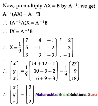 Maharashtra Board 12th Commerce Maths Solutions Chapter 2 Matrices Miscellaneous Exercise 2 IV Q18 (ii).3