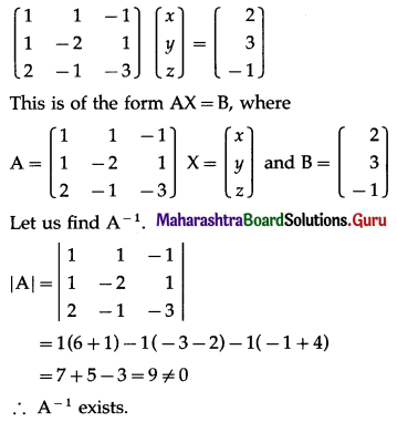 Maharashtra Board 12th Commerce Maths Solutions Chapter 2 Matrices Miscellaneous Exercise 2 IV Q18 (ii)