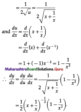 Maharashtra Board 12th Commerce Maths Solutions Chapter 3 Differentiation Ex 3.1 I Q1.1