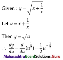 Maharashtra Board 12th Commerce Maths Solutions Chapter 3 Differentiation Ex 3.1 I Q1