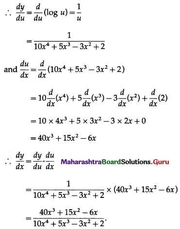 Maharashtra Board 12th Commerce Maths Solutions Chapter 3 Differentiation Ex 3.1 II Q2